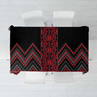 Red Aotearoa Mangopare Kowhaiwhai and Niho Taniwha Tablecloth Maori New Zealand LT14 Red - Polynesian Pride