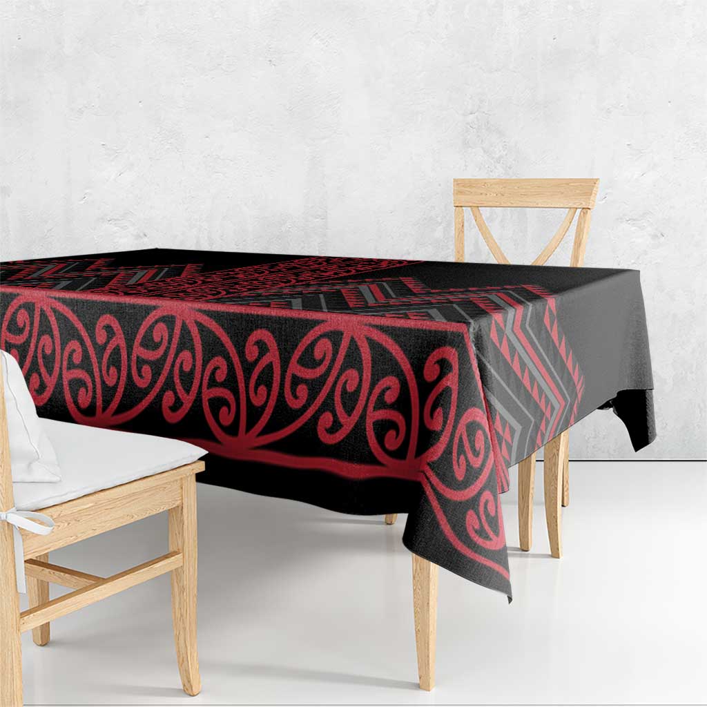 Red Aotearoa Mangopare Kowhaiwhai and Niho Taniwha Tablecloth Maori New Zealand LT14 - Polynesian Pride