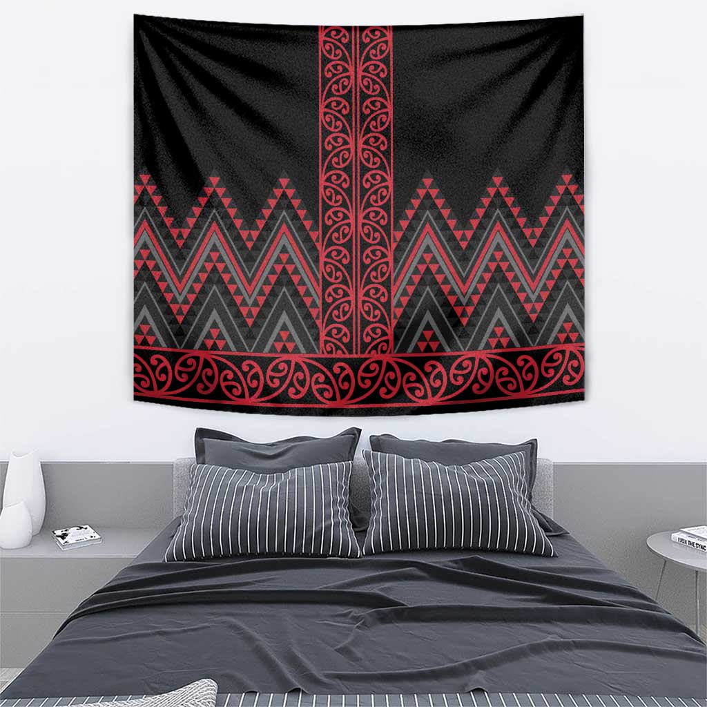 Red Aotearoa Mangopare Kowhaiwhai and Niho Taniwha Tapestry Maori New Zealand LT14 - Polynesian Pride