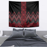 Red Aotearoa Mangopare Kowhaiwhai and Niho Taniwha Tapestry Maori New Zealand LT14 - Polynesian Pride