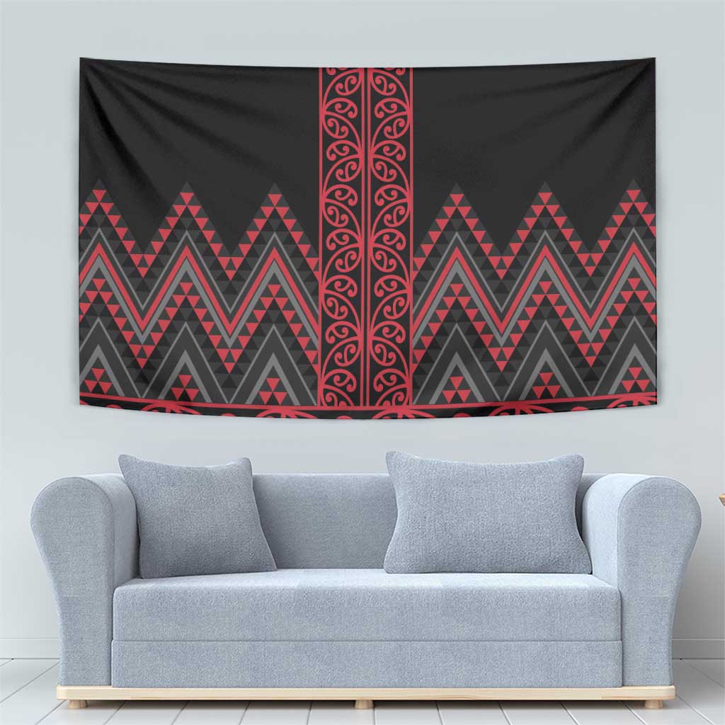 Red Aotearoa Mangopare Kowhaiwhai and Niho Taniwha Tapestry Maori New Zealand LT14 - Polynesian Pride
