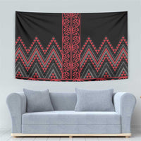 Red Aotearoa Mangopare Kowhaiwhai and Niho Taniwha Tapestry Maori New Zealand LT14 - Polynesian Pride