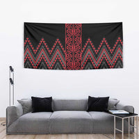 Red Aotearoa Mangopare Kowhaiwhai and Niho Taniwha Tapestry Maori New Zealand LT14 - Polynesian Pride