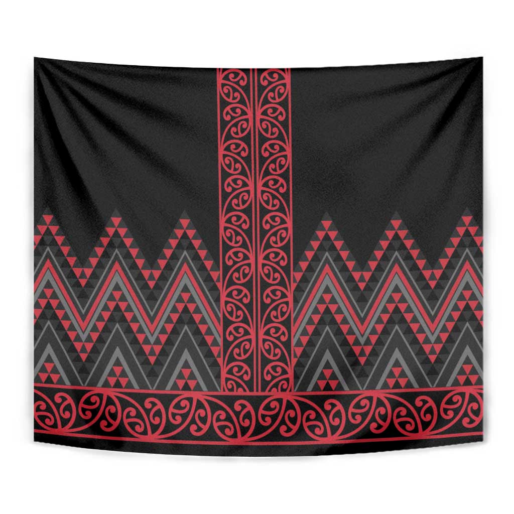 Red Aotearoa Mangopare Kowhaiwhai and Niho Taniwha Tapestry Maori New Zealand LT14 - Polynesian Pride