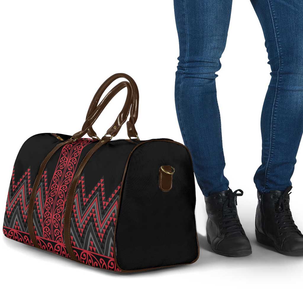 Red Aotearoa Mangopare Kowhaiwhai Niho Taniwha Travel Bag Maori New Zealand LT14 - Polynesian Pride