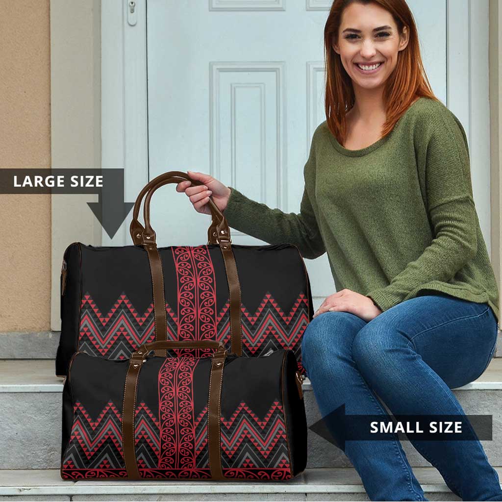 Red Aotearoa Mangopare Kowhaiwhai Niho Taniwha Travel Bag Maori New Zealand LT14 - Polynesian Pride
