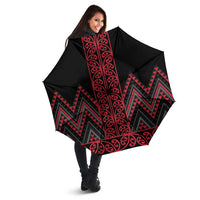 Red Aotearoa Mangopare Kowhaiwhai Niho Taniwha Umbrella Maori New Zealand LT14 - Polynesian Pride