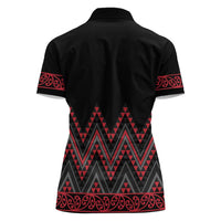 Red Aotearoa Mangopare Kowhaiwhai and Niho Taniwha Women Polo Shirt Maori New Zealand LT14 - Polynesian Pride