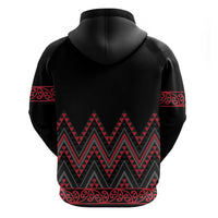 Red Aotearoa Mangopare Kowhaiwhai and Niho Taniwha Zip Hoodie Maori New Zealand LT14 - Polynesian Pride