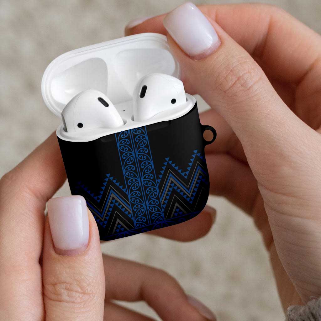 Blue Aotearoa Mangopare Kowhaiwhai Niho Taniwha AirPods Case Maori New Zealand LT14 - Polynesian Pride
