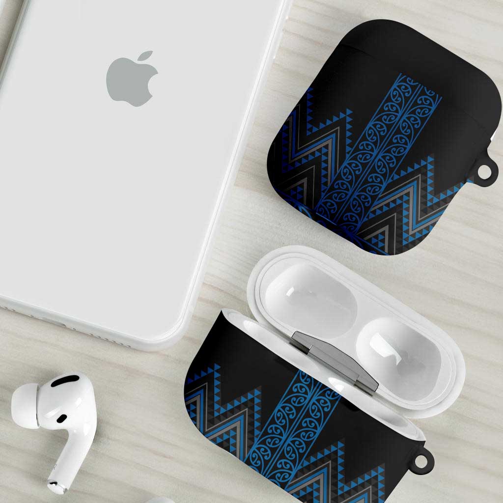 Blue Aotearoa Mangopare Kowhaiwhai Niho Taniwha AirPods Case Maori New Zealand LT14 - Polynesian Pride