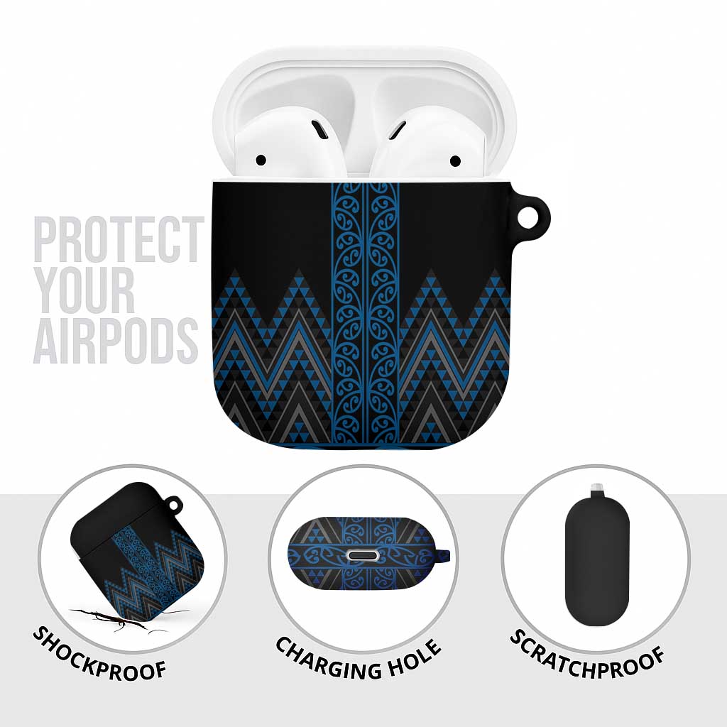 Blue Aotearoa Mangopare Kowhaiwhai Niho Taniwha AirPods Case Maori New Zealand LT14 - Polynesian Pride