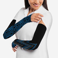 Blue Aotearoa Mangopare Kowhaiwhai Niho Taniwha Arm Sleeves Maori New Zealand LT14 - Polynesian Pride