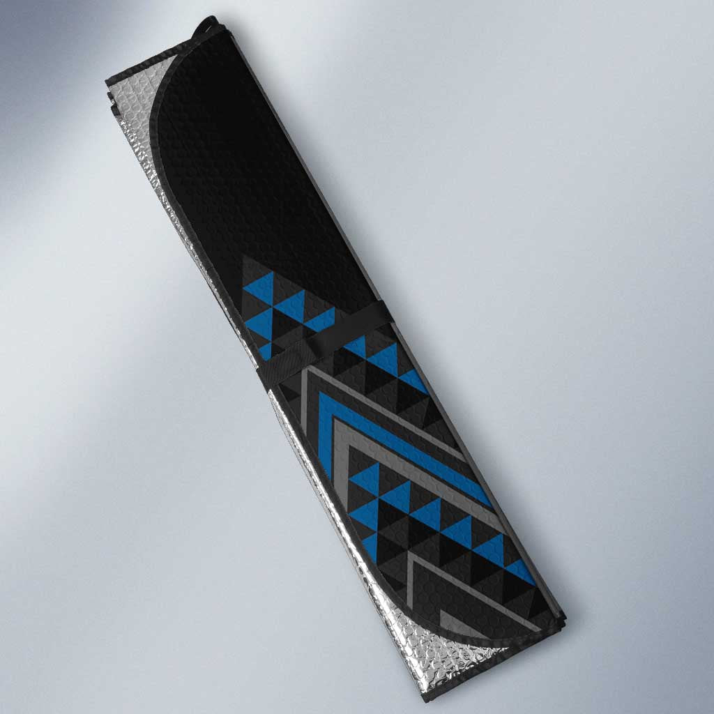 Blue Aotearoa Mangopare Kowhaiwhai Niho Taniwha Auto Sun Shade Maori New Zealand LT14 - Polynesian Pride