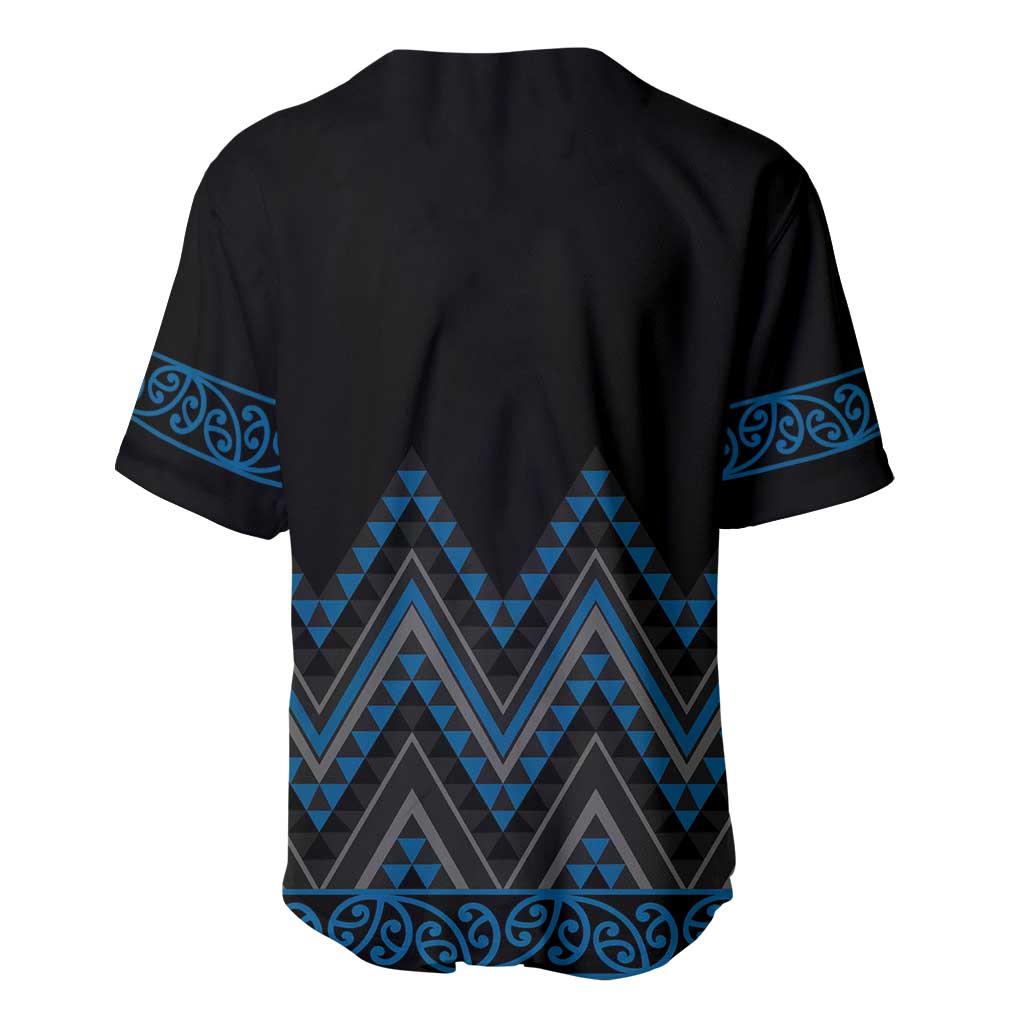 Blue Aotearoa Mangopare Kowhaiwhai and Niho Taniwha Baseball Jersey Maori New Zealand LT14 - Polynesian Pride