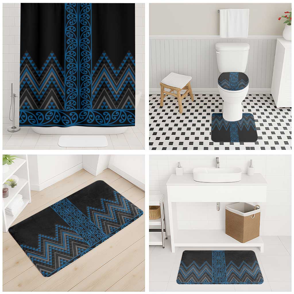 Blue Aotearoa Mangopare Kowhaiwhai Niho Taniwha Bathroom Set Maori New Zealand LT14 - Polynesian Pride