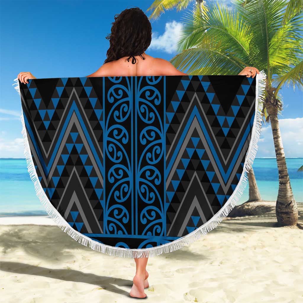 Blue Aotearoa Mangopare Kowhaiwhai and Niho Taniwha Beach Blanket Maori New Zealand LT14 - Polynesian Pride