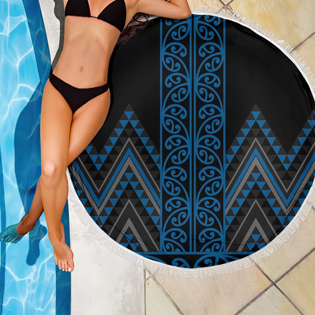 Blue Aotearoa Mangopare Kowhaiwhai and Niho Taniwha Beach Blanket Maori New Zealand LT14 - Polynesian Pride