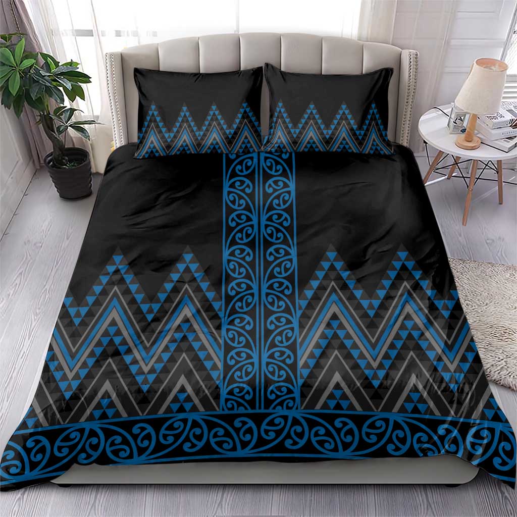 Blue Aotearoa Mangopare Kowhaiwhai and Niho Taniwha Bedding Set Maori New Zealand LT14 - Polynesian Pride