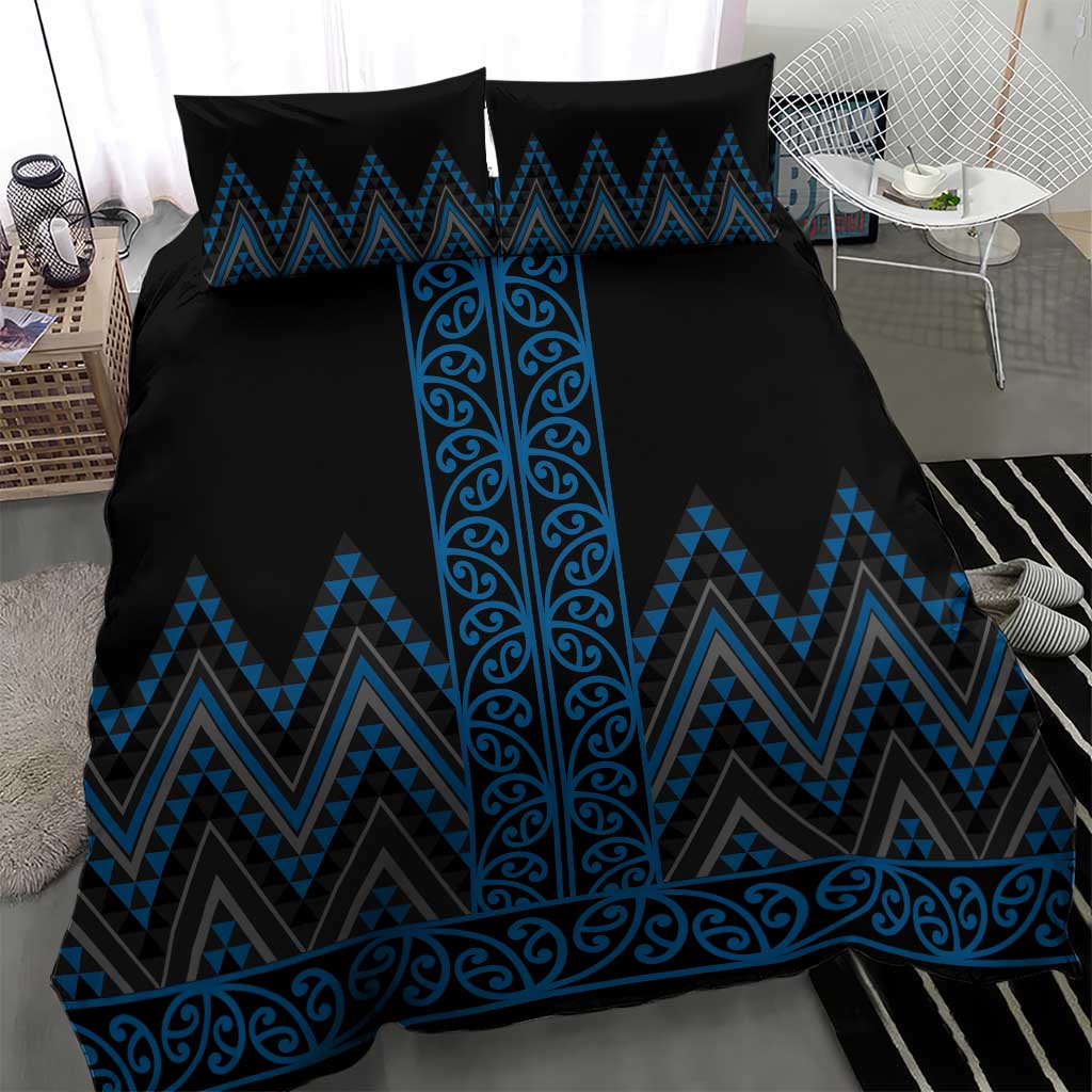 Blue Aotearoa Mangopare Kowhaiwhai and Niho Taniwha Bedding Set Maori New Zealand LT14 - Polynesian Pride