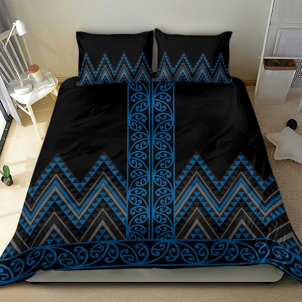 Blue Aotearoa Mangopare Kowhaiwhai and Niho Taniwha Bedding Set Maori New Zealand LT14 - Polynesian Pride