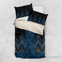Blue Aotearoa Mangopare Kowhaiwhai and Niho Taniwha Bedding Set Maori New Zealand LT14 US Twin 172cm x 218cm Blue - Polynesian Pride