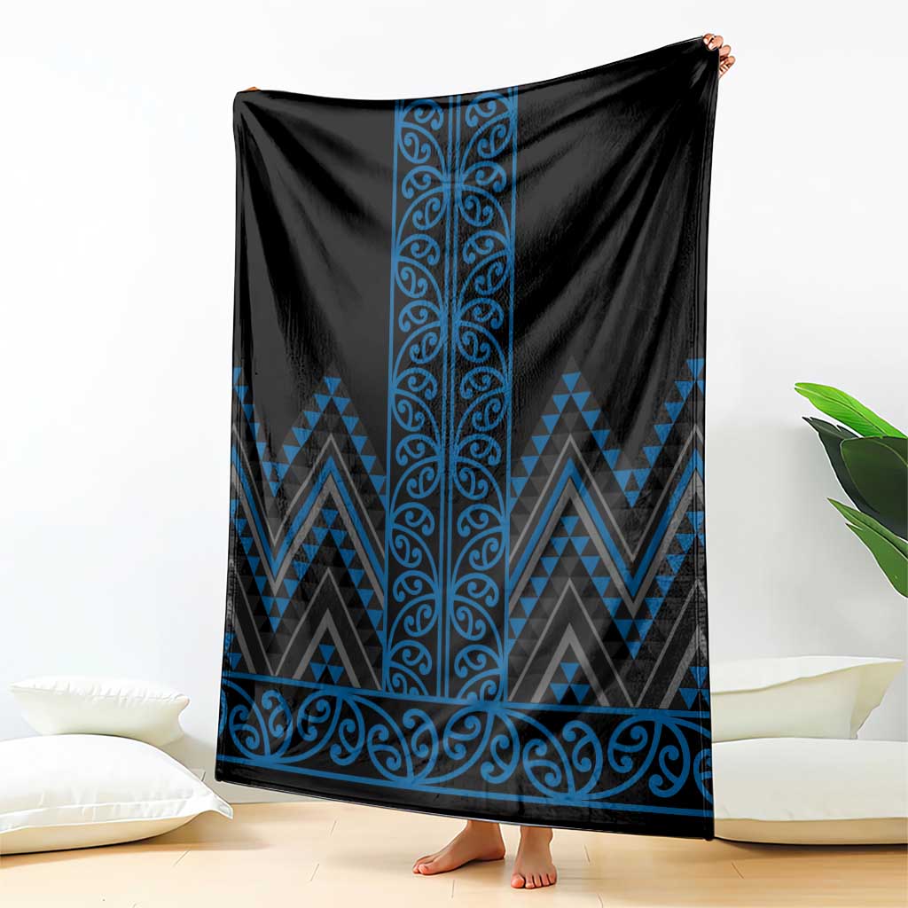 Blue Aotearoa Mangopare Kowhaiwhai and Niho Taniwha Blanket Maori New Zealand LT14 - Polynesian Pride