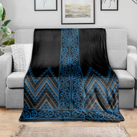 Blue Aotearoa Mangopare Kowhaiwhai and Niho Taniwha Blanket Maori New Zealand LT14 - Polynesian Pride
