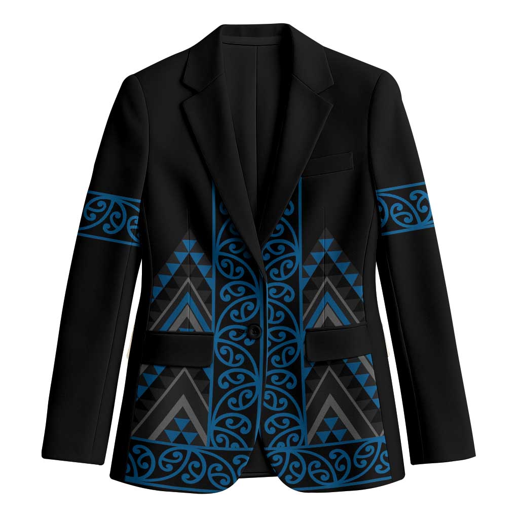 Blue Aotearoa Mangopare Kowhaiwhai Niho Taniwha Blazer Maori New Zealand LT14 Unisex Blue - Polynesian Pride