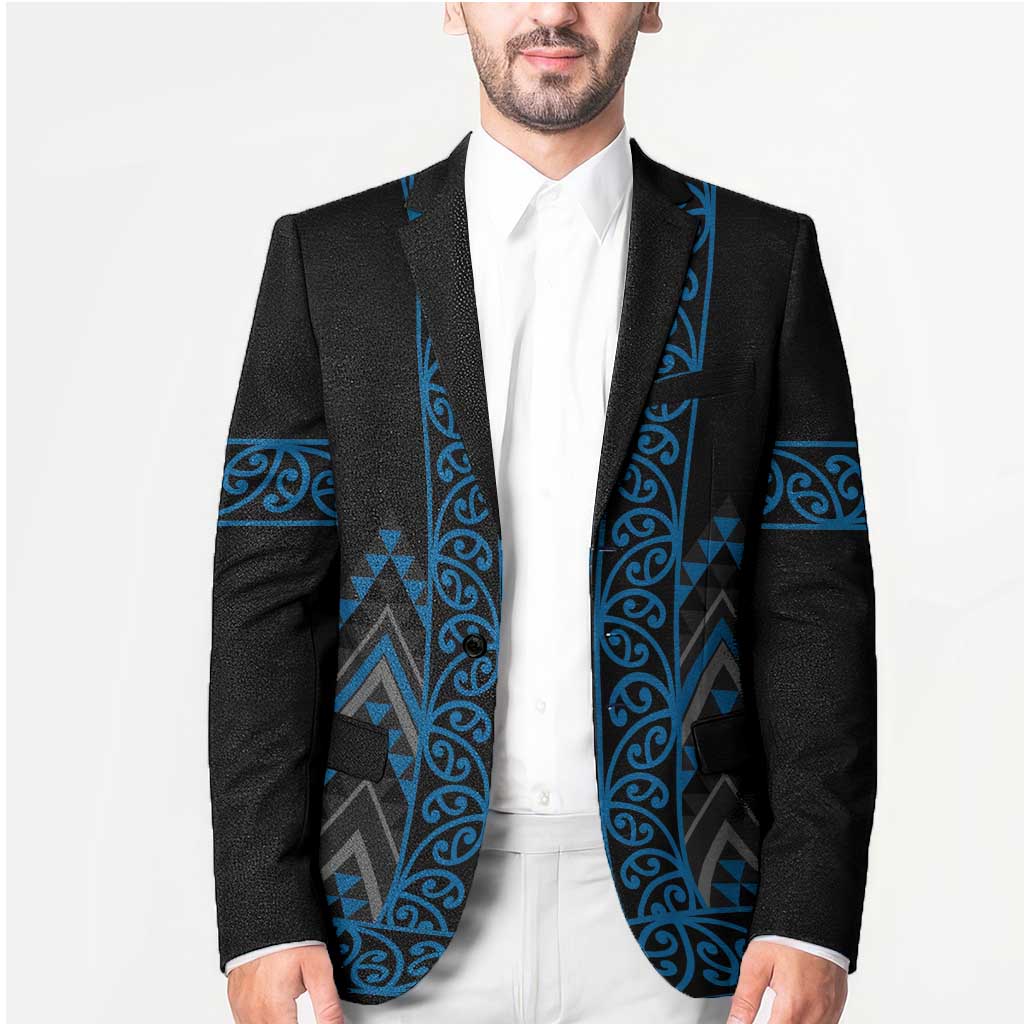 Blue Aotearoa Mangopare Kowhaiwhai Niho Taniwha Blazer Maori New Zealand LT14 - Polynesian Pride