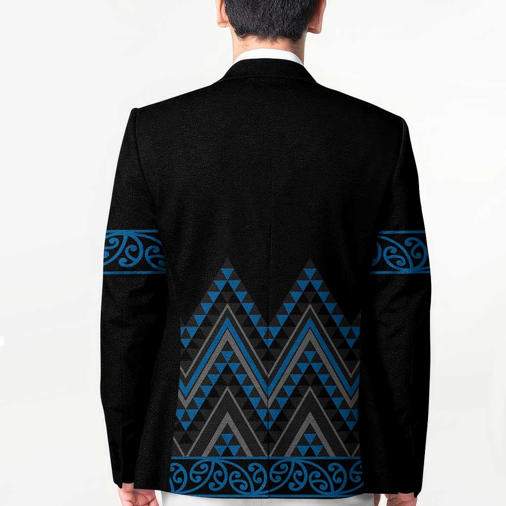 Blue Aotearoa Mangopare Kowhaiwhai Niho Taniwha Blazer Maori New Zealand LT14 - Polynesian Pride