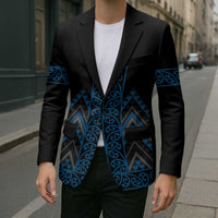Blue Aotearoa Mangopare Kowhaiwhai Niho Taniwha Blazer Maori New Zealand LT14 - Polynesian Pride