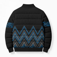 Blue Aotearoa Mangopare Kowhaiwhai Niho Taniwha Bomber Puffer Jacket Maori New Zealand LT14 - Polynesian Pride