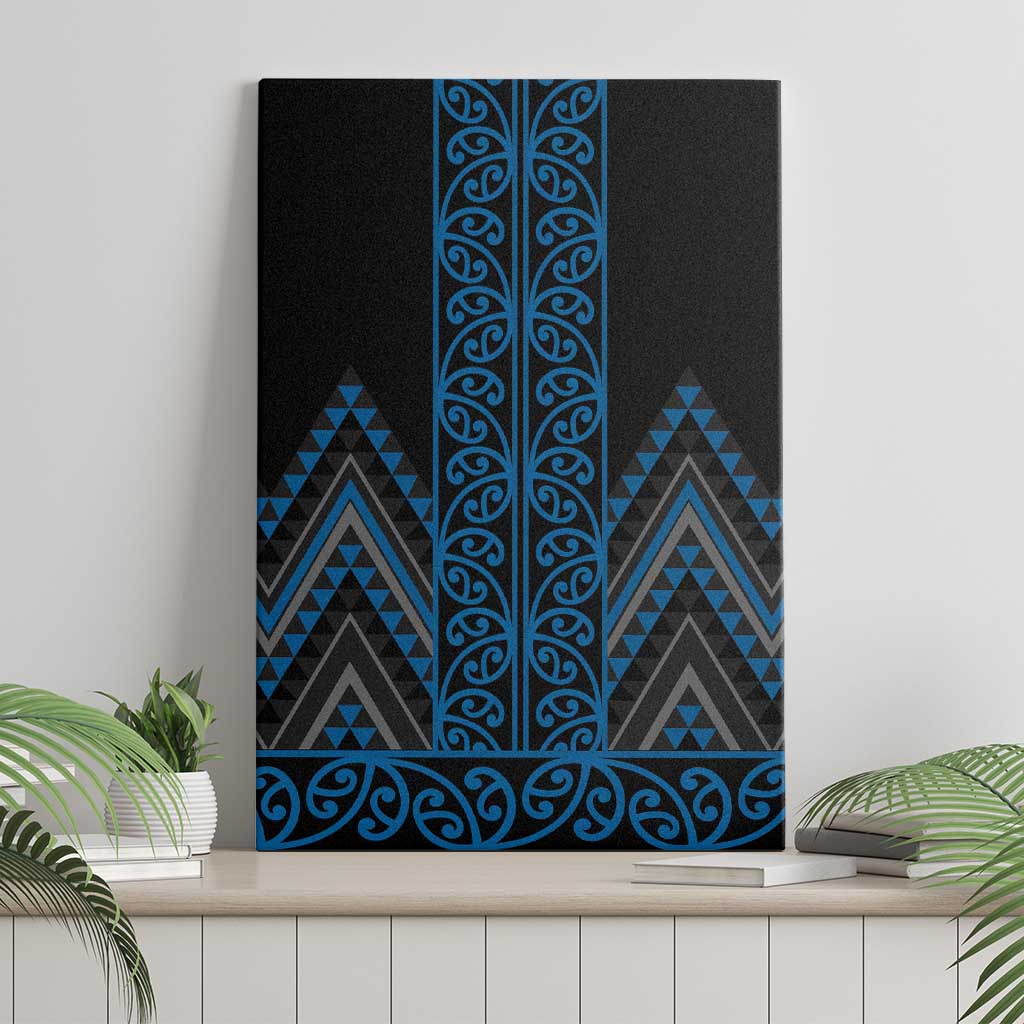 Blue Aotearoa Mangopare Kowhaiwhai and Niho Taniwha Canvas Wall Art Maori New Zealand LT14 - Polynesian Pride
