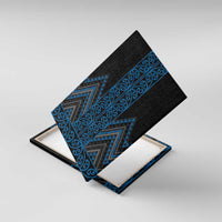 Blue Aotearoa Mangopare Kowhaiwhai and Niho Taniwha Canvas Wall Art Maori New Zealand LT14 With Frame Blue - Polynesian Pride