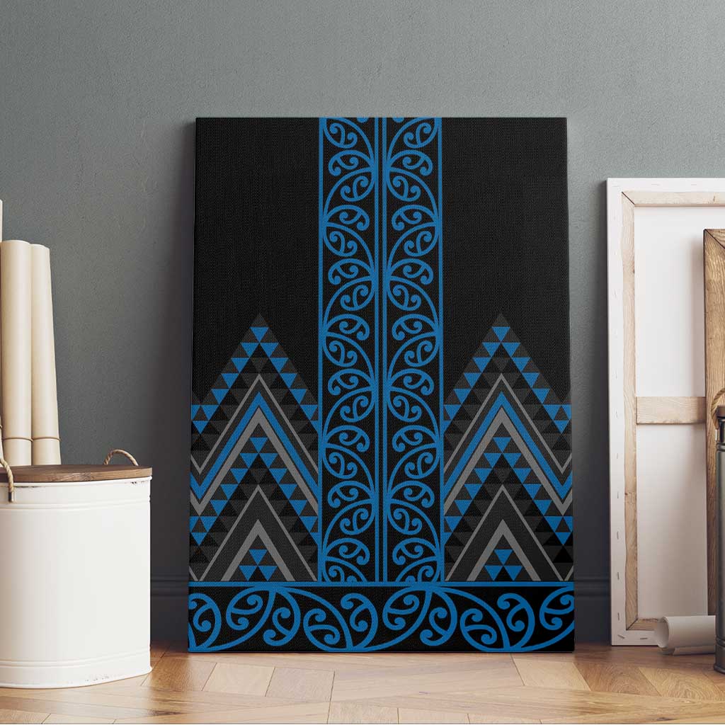 Blue Aotearoa Mangopare Kowhaiwhai and Niho Taniwha Canvas Wall Art Maori New Zealand LT14 - Polynesian Pride