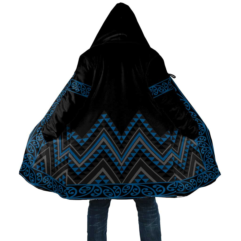 Blue Aotearoa Mangopare Kowhaiwhai Niho Taniwha Cloak Maori New Zealand LT14 Unisex Blue - Polynesian Pride