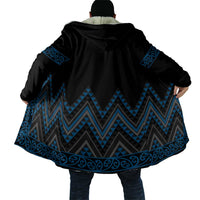 Blue Aotearoa Mangopare Kowhaiwhai Niho Taniwha Cloak Maori New Zealand LT14 - Polynesian Pride
