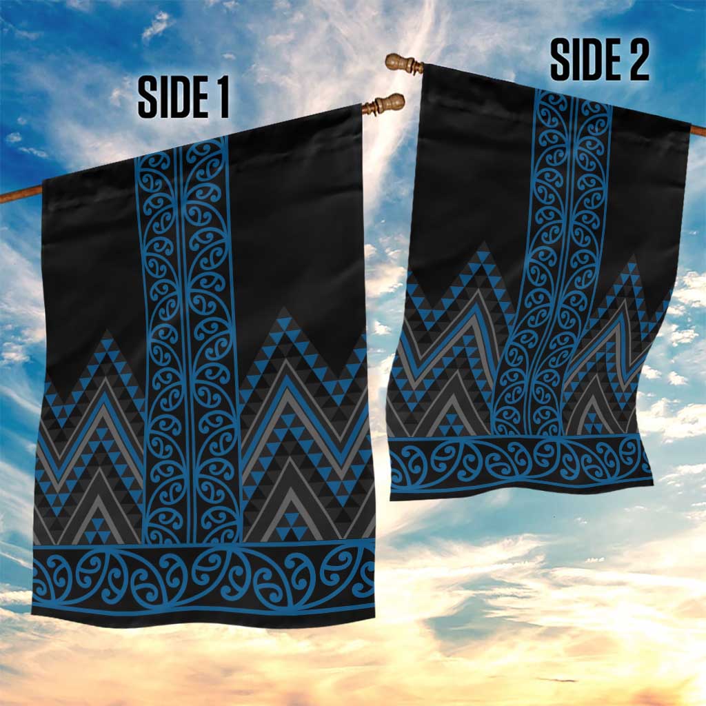 Blue Aotearoa Mangopare Kowhaiwhai and Niho Taniwha Garden Flag Maori New Zealand LT14 - Polynesian Pride
