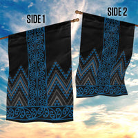 Blue Aotearoa Mangopare Kowhaiwhai and Niho Taniwha Garden Flag Maori New Zealand LT14 - Polynesian Pride