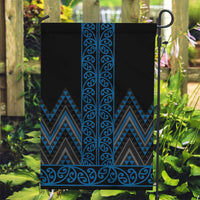 Blue Aotearoa Mangopare Kowhaiwhai and Niho Taniwha Garden Flag Maori New Zealand LT14 Garden Flag Blue - Polynesian Pride