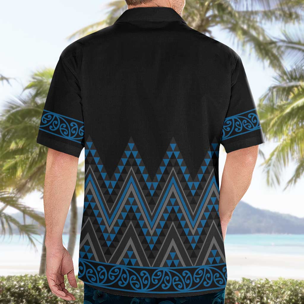 Blue Aotearoa Mangopare Kowhaiwhai and Niho Taniwha Hawaiian Shirt Maori New Zealand LT14 - Polynesian Pride