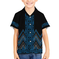 Blue Aotearoa Mangopare Kowhaiwhai and Niho Taniwha Hawaiian Shirt Maori New Zealand LT14 - Polynesian Pride