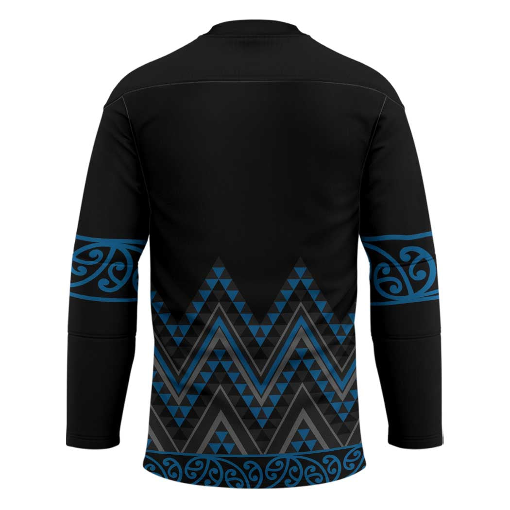 Blue Aotearoa Mangopare Kowhaiwhai Niho Taniwha Hockey Jersey Maori New Zealand LT14 - Polynesian Pride