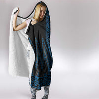 Blue Aotearoa Mangopare Kowhaiwhai and Niho Taniwha Hooded Blanket Maori New Zealand LT14 - Polynesian Pride