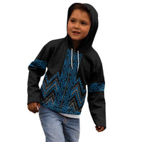 Blue Aotearoa Mangopare Kowhaiwhai and Niho Taniwha Kid Hoodie Maori New Zealand LT14 - Polynesian Pride
