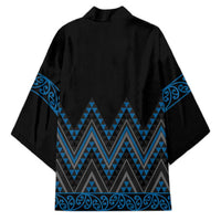 Blue Aotearoa Mangopare Kowhaiwhai Niho Taniwha Kimono Maori New Zealand LT14 - Polynesian Pride