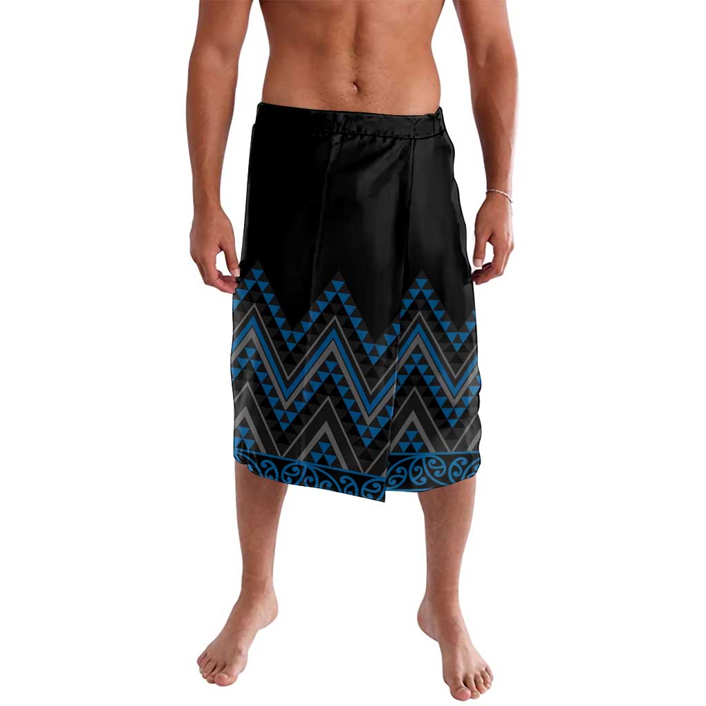 Blue Aotearoa Mangopare Kowhaiwhai and Niho Taniwha Lavalava Maori New Zealand LT14 Blue - Polynesian Pride