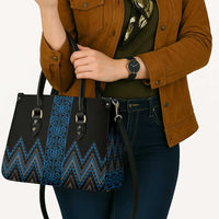Blue Aotearoa Mangopare Kowhaiwhai Niho Taniwha Leather Bag Maori New Zealand LT14 - Polynesian Pride