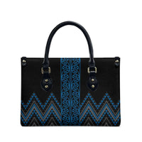 Blue Aotearoa Mangopare Kowhaiwhai Niho Taniwha Leather Bag Maori New Zealand LT14 - Polynesian Pride